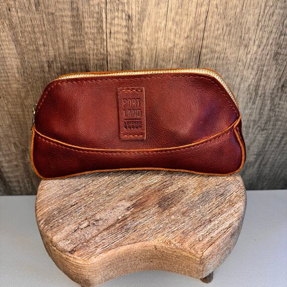 Portland Leather Artisan Bag NUTMEG NEW Makeup Bag Leather Cosmetics Bag - Picture 1 of 5